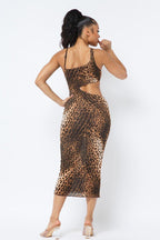 Animal Print Midi Dress With Strap | Mixtshop LLC