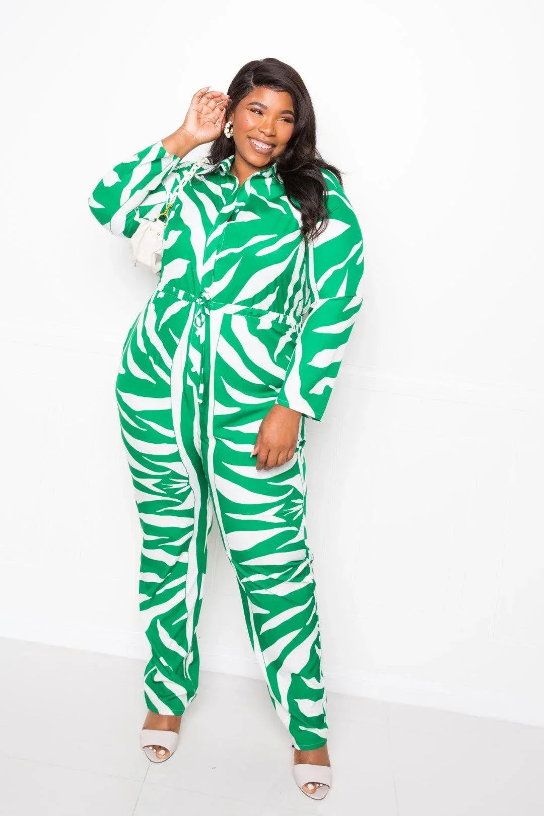 Button Up Long Sleeve Jumpsuit | Mixtshop LLC