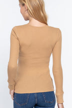 Long Slv Henley Thermal Top | Mixtshop LLC