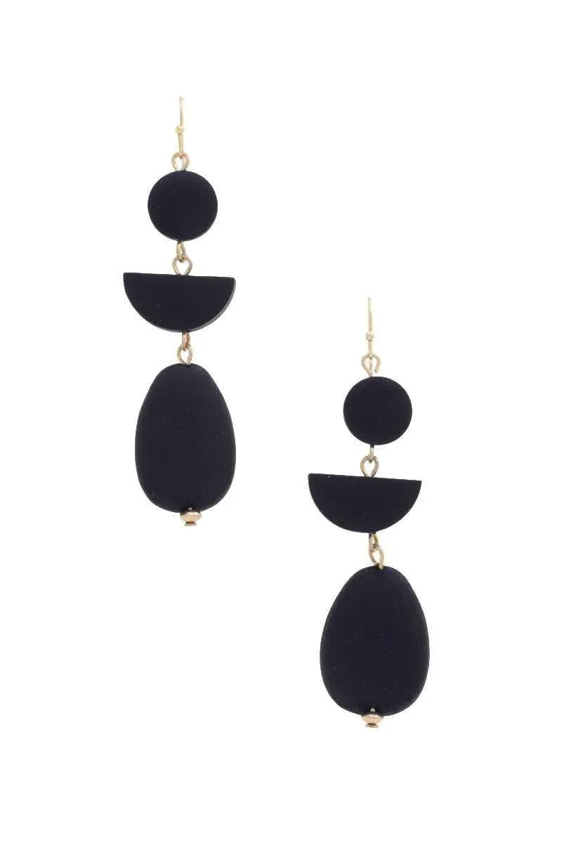 Geometric Wood Bead Dangle Earring | Mixtshop LLC