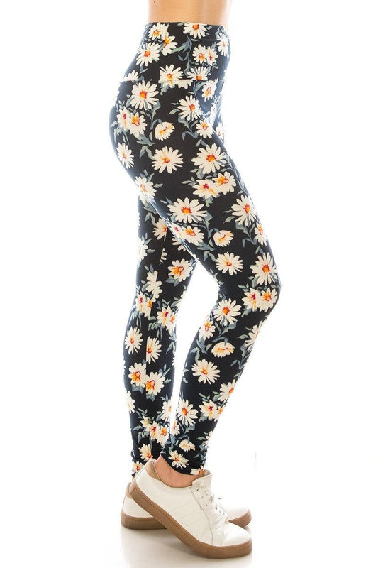 Long Yoga Style Banded Lined Multi Printed Knit Legging With High Waist | Mixtshop LLC
