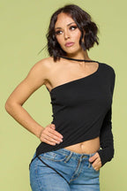 Solid Color One Shoulder Off Top | Mixtshop LLC