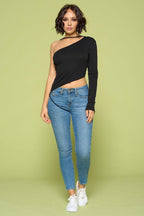 Solid Color One Shoulder Off Top | Mixtshop LLC