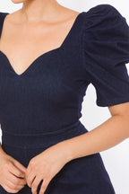 Denim Stretch Fashion Romper | Mixtshop LLC