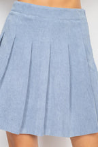 A-line Corduroy Pleated Mini Skirt | Mixtshop LLC