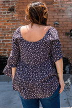 Tiny Floral Printed Square Neckline Top | Mixtshop LLC