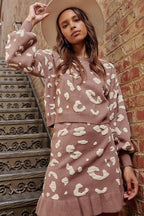 A Leopard-print Knit Mini Skirt | Mixtshop LLC