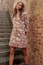 A Leopard-print Knit Mini Skirt | Mixtshop LLC