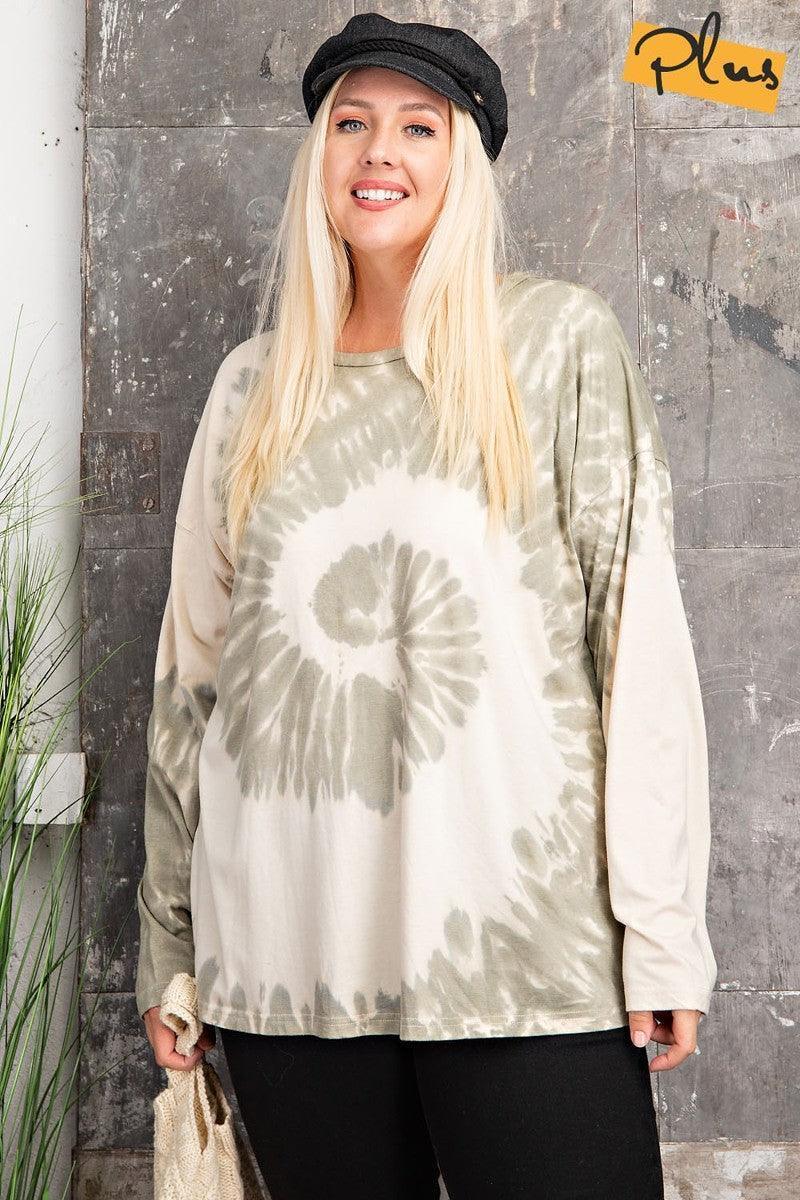 Plus Size Ls Special Washed Poly Rayon Knit Top | Mixtshop LLC Main image
