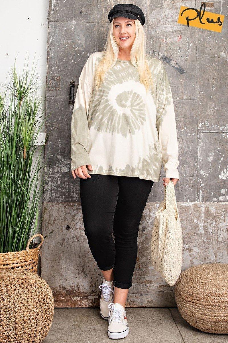 Plus Size Ls Special Washed Poly Rayon Knit Top Secondary image