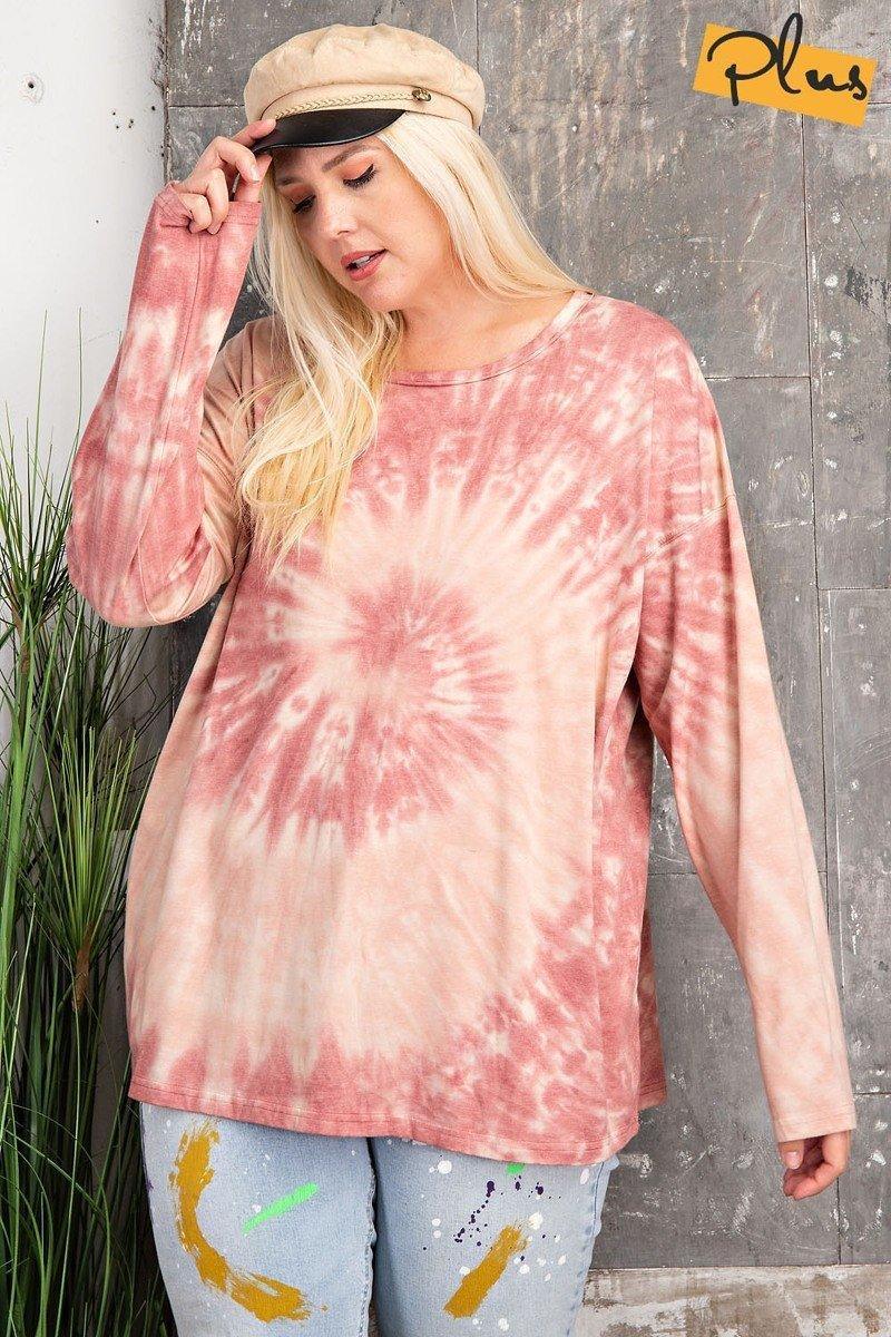 Plus Size Ls Special Washed Poly Rayon Knit Top | Mixtshop LLC
