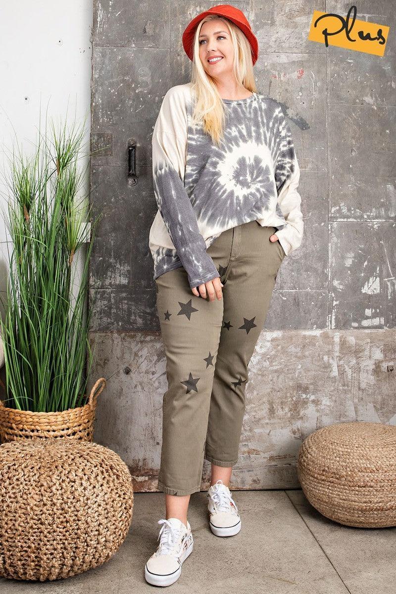 Plus Size Ls Special Washed Poly Rayon Knit Top Secondary image