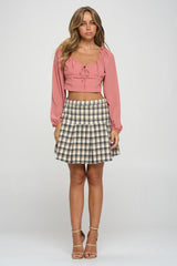 Smocked Long Sleeves Crop Top | Mixtshop LLC