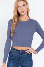 Long Slv Open Back Sweater Top | Mixtshop LLC
