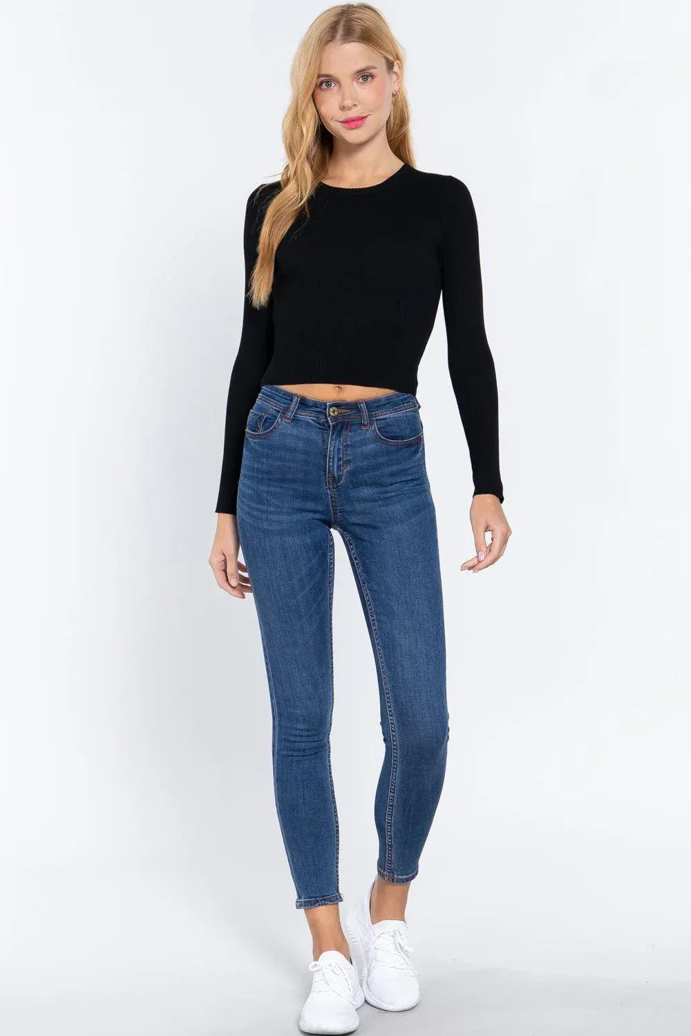 Long Slv Open Back Sweater Top Secondary image