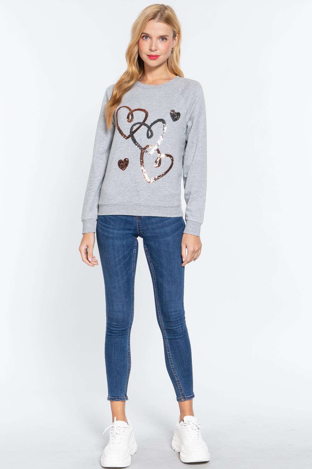 Sequins French Terry Pullover Top Secondary image