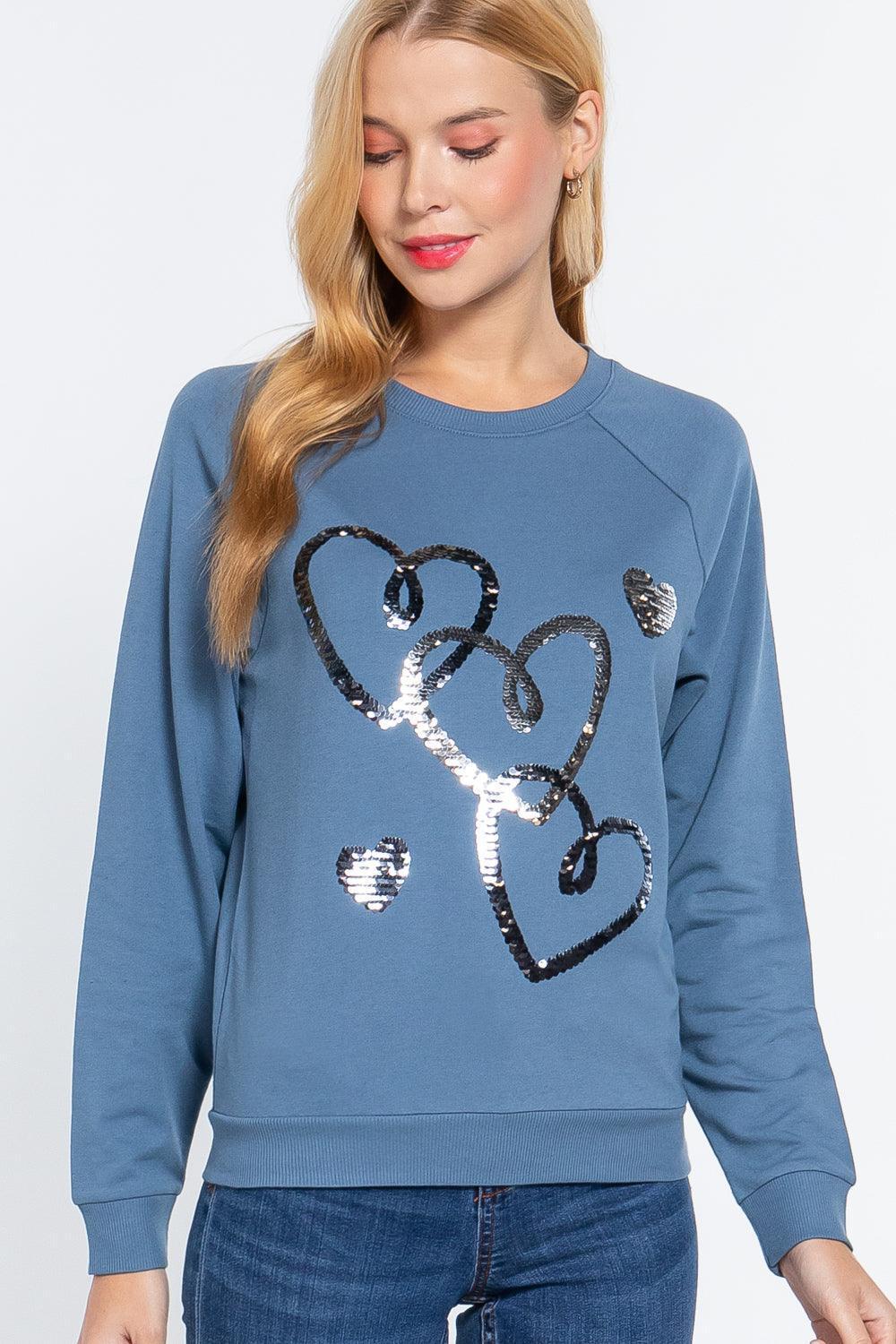 Sequins French Terry Pullover Top | Mixtshop LLC Main image