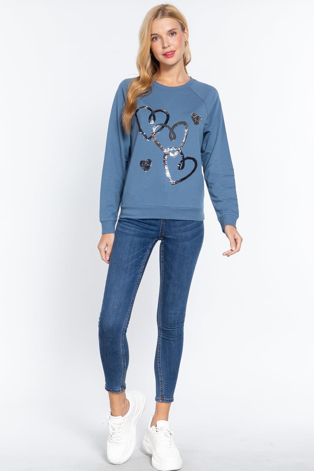 Sequins French Terry Pullover Top Secondary image