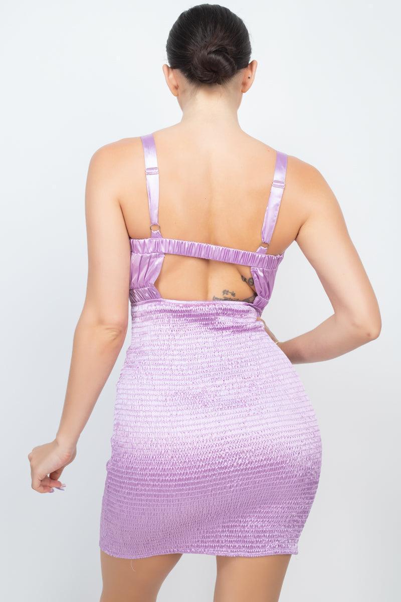 Square Back Cutout Smocking Dress | Mixtshop LLC