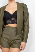 Side Button Detailed Jacket & Shorts Set | Mixtshop LLC