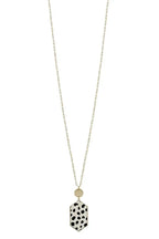 Metal Chain Hexagon Leopard Pendant Long Necklace | Mixtshop LLC