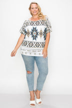 Geometric-tribal Sublimation Print Top | Mixtshop LLC