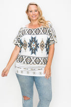 Geometric-tribal Sublimation Print Top | Mixtshop LLC