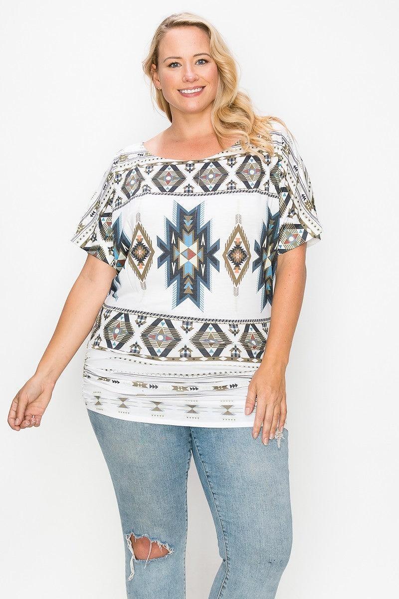 Geometric-tribal Sublimation Print Top | Mixtshop LLC