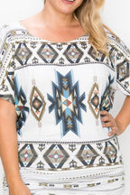 Geometric-tribal Sublimation Print Top | Mixtshop LLC