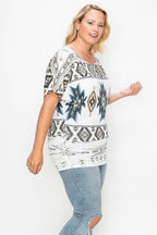 Geometric-tribal Sublimation Print Top | Mixtshop LLC