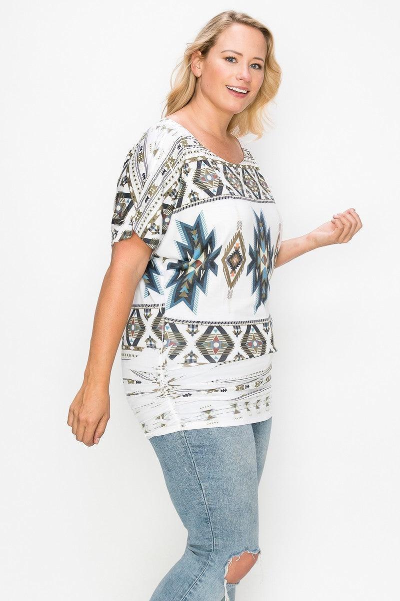Geometric-tribal Sublimation Print Top | Mixtshop LLC