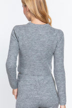 Long Slv Crew Neck Sweater Top | Mixtshop LLC