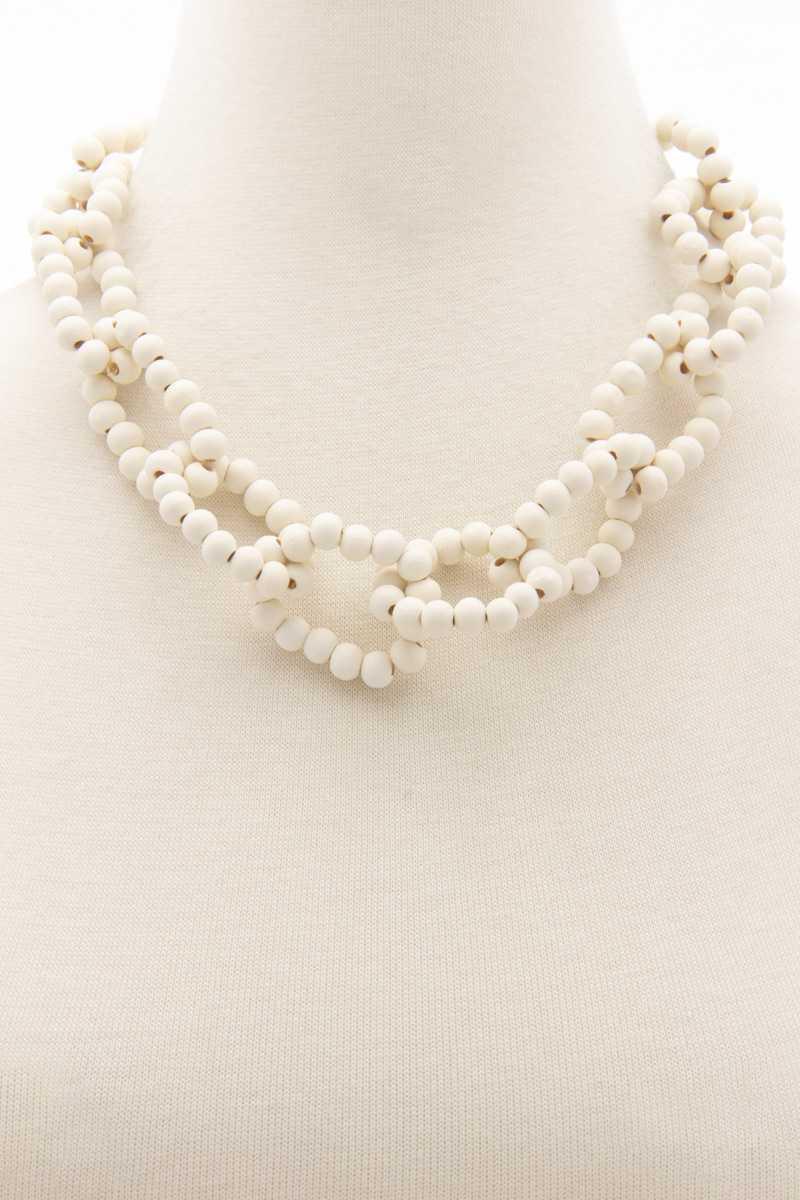 Color Wood Bead O Link Necklace Secondary image