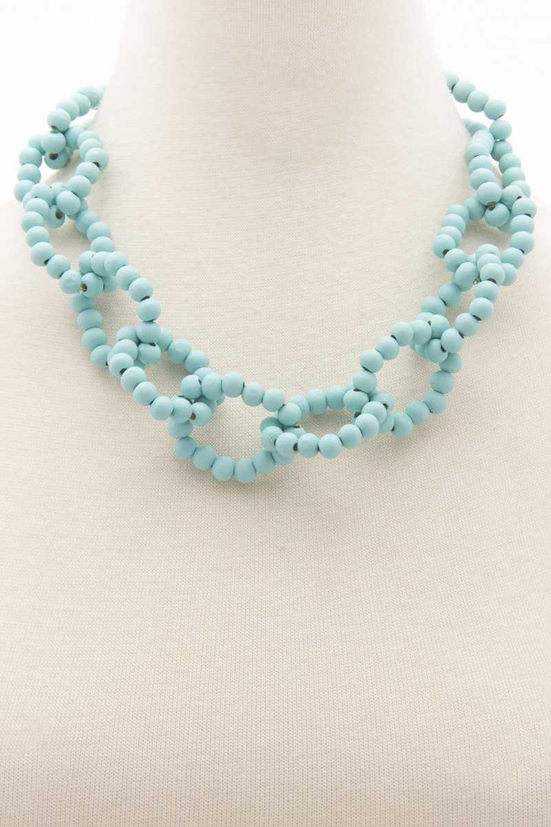 Color Wood Bead O Link Necklace | Mixtshop LLC