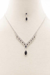 Marquise Shape Rhinestone Necklace