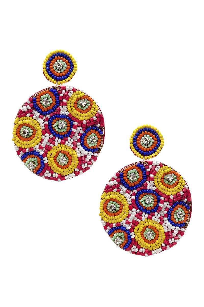 Seed Bead Round Dangle Earring Secondary image