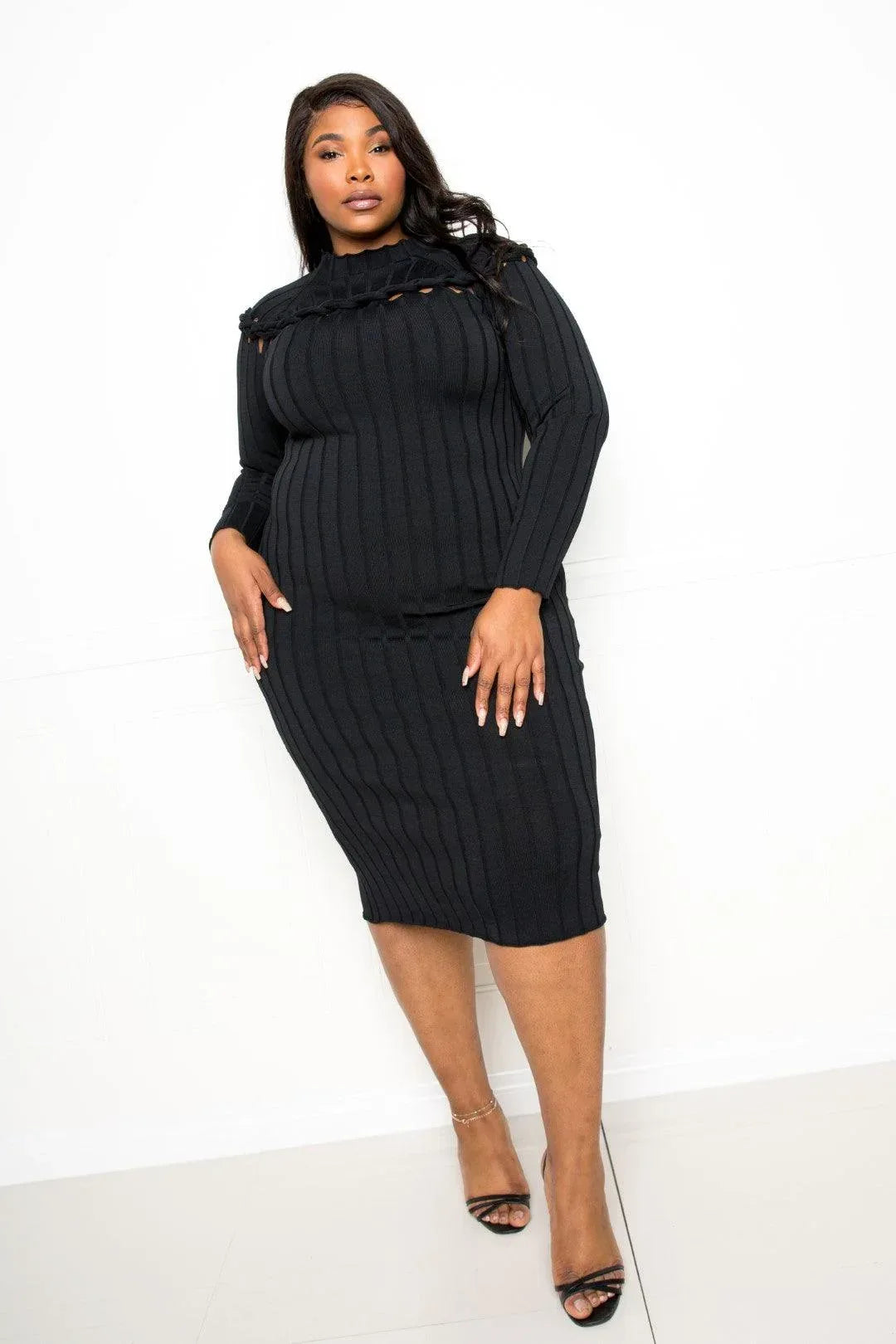 Bodycon Sweater Dress With Knot Detail | Mixtshop LLC Main image