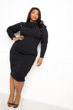 Bodycon Sweater Dress With Knot Detail | Mixtshop LLC