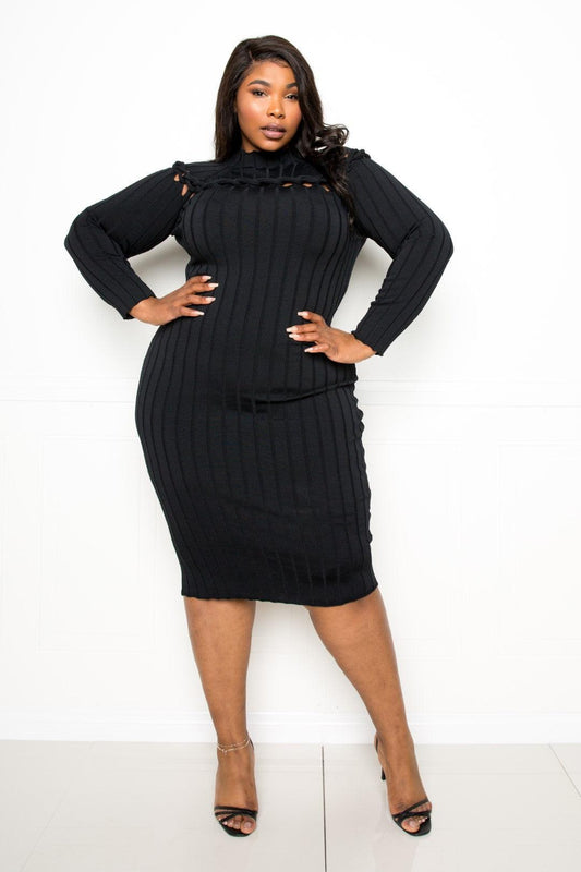 Bodycon Sweater Dress With Knot Detail | Mixtshop LLC
