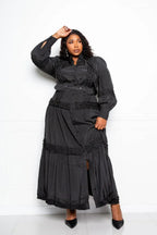Belted Shirt Dress With Ruffle Detail | Mixtshop LLC