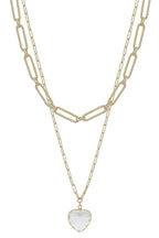 Metal Chain Heart Pendant 2 Layered Necklace | Mixtshop LLC