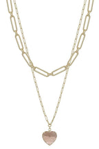 Metal Chain Heart Pendant 2 Layered Necklace | Mixtshop LLC