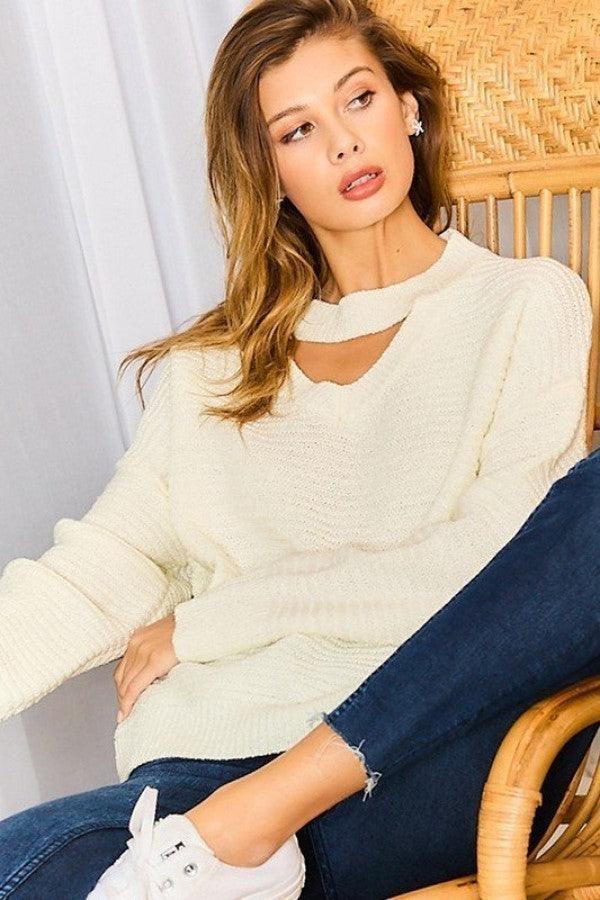 Chocker Neck Oversize Sweater | Mixtshop LLC