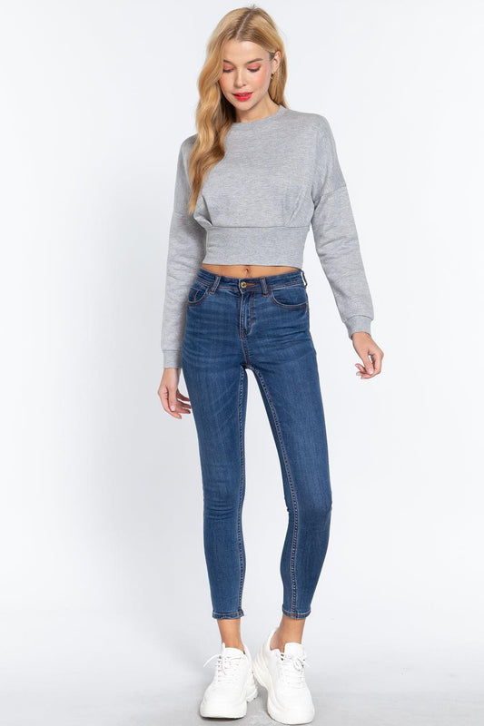 Dolman Slv Inner Fleece Terry Top | Mixtshop LLC