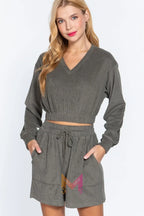 Elasticized Hem Terry Towelling Top | Mixtshop LLC