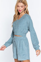 Elasticized Hem Terry Towelling Top | Mixtshop LLC
