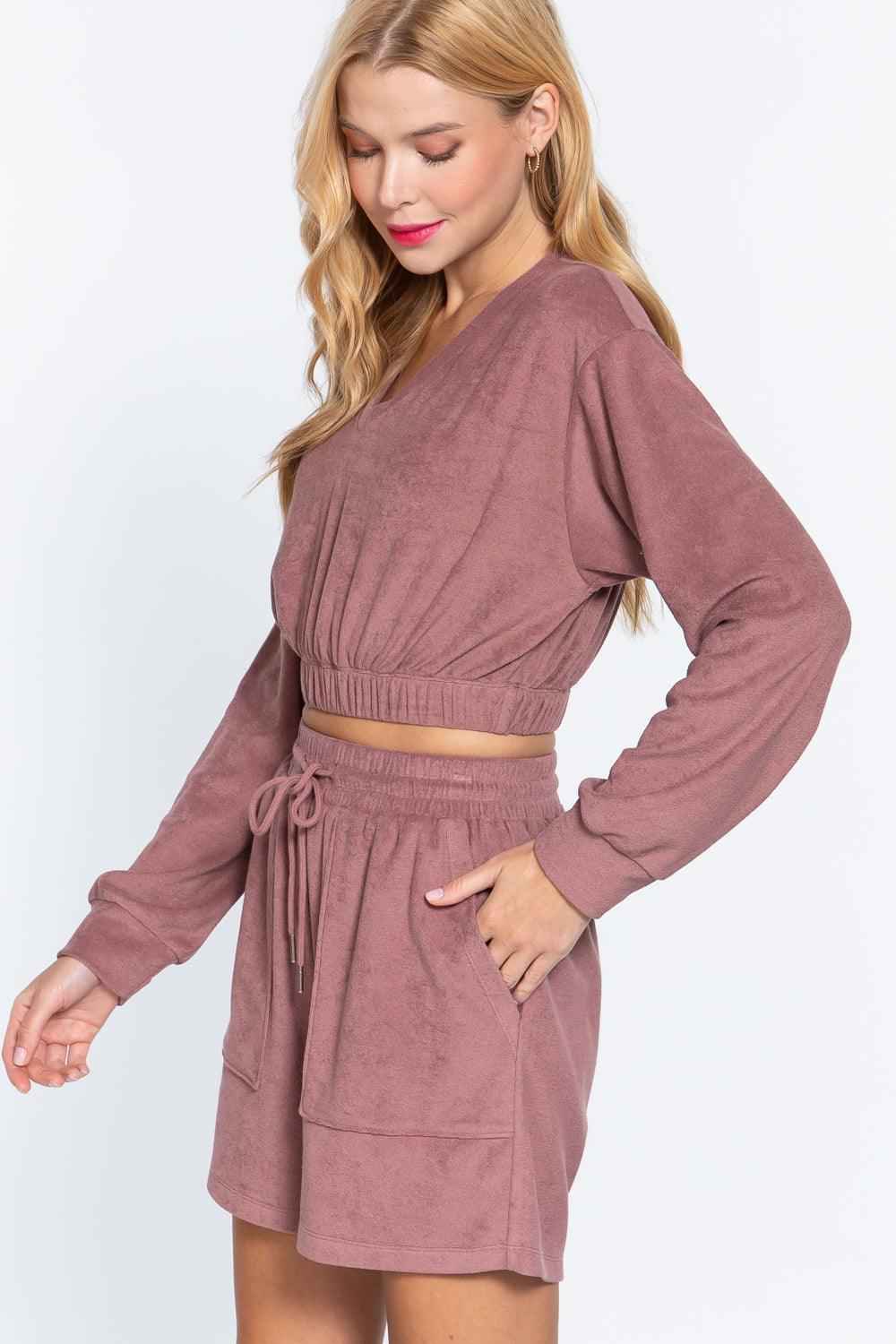 Elasticized Hem Terry Towelling Top Secondary image