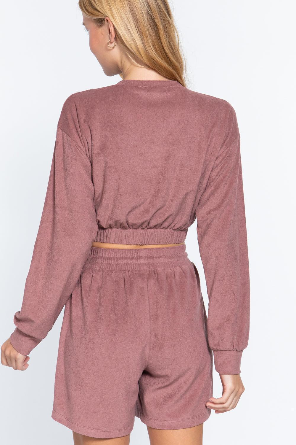 Elasticized Hem Terry Towelling Top | Mixtshop LLC