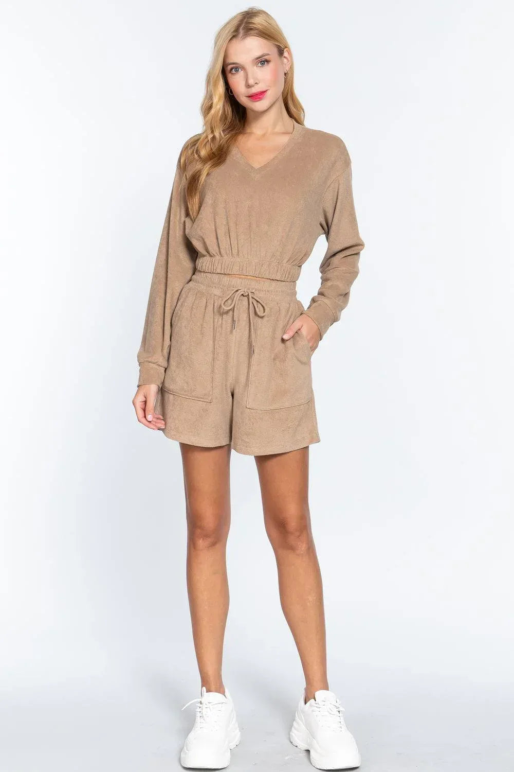 Elasticized Hem Terry Towelling Top | Mixtshop LLC