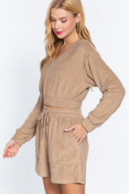 Elasticized Hem Terry Towelling Top | Mixtshop LLC